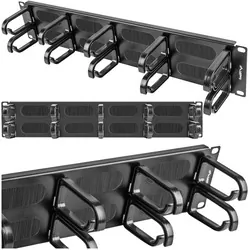 Organizer kabli LANBERG do szafy RACK 19" 2U z 10 uchwytami panel szczotkowany typ B czarny