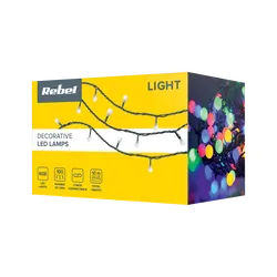 Ozdobne lampki choinkowe wielokolorowe Rebel 100 LED RGB zewnętrzne 10m