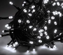 Ozdobne lampki choinkowe zimne białe Rebel 100 LED zewnętrzne 10m
