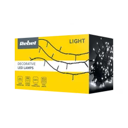 Ozdobne lampki choinkowe zimne białe Rebel 100 LED zewnętrzne 10m