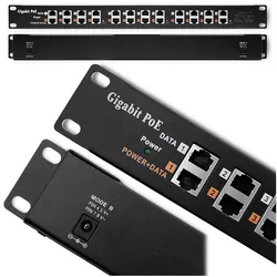Patch panel do szafy RACK 19" Qoltec  12 portów PoE