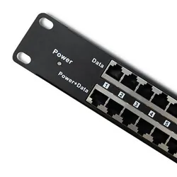 Patch panel do szafy RACK 19" Qoltec 48V 24 porty Passive PoE Injector
