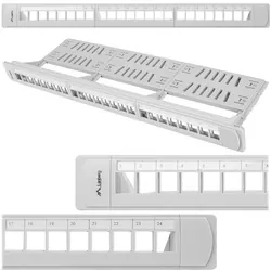 Patch panel pusty 24x port LANBERG do szafy RACK 19" 1U z organizerem do modułów keystone szary
