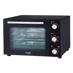 Piekarnik elektryczny 35L Adler AD 6025   blacha do pieczenia   ruszt z uchwytem   rożen