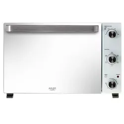 Piekarnik elektryczny 48L Adler AD 6027   blacha do pieczenia   ruszt z uchwytem   rożen