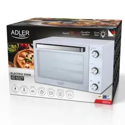 Piekarnik elektryczny 48L Adler AD 6027   blacha do pieczenia   ruszt z uchwytem   rożen