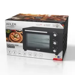 Piekarnik elektryczny 60L Adler AD 6028   blacha do pieczenia   ruszt z uchwytem   rożen