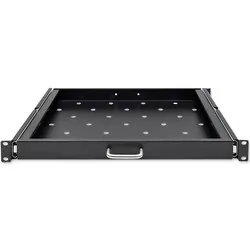 Półka z uchwytem do szafy RACK 19" wysuwana 600x600 - czarny