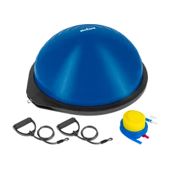 Półpiłka do balansowania gimnastyczna trener równowagi 46cm REBEL ACTIVE   pompka