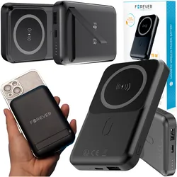 Power bank bezprzewodowy magnetyczny Forever MATB-100 10000mAh USB QC 22.5W / USB-C PD 20W