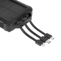 Powerbank solarny Kruger&amp;Matz z latarką 10000mAh USB microUSB USB-C Lightning