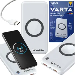 Powerbank VARTA Wireless Power Banks 2w1 ładowarka indukcyjna 15000mAh 2xUSB QC USB-C PD