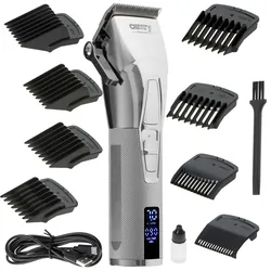 Profesjonalna bezprzewodowa maszynka do strzyżenia włosów z wyświetlaczem LCD Camry CR 2835g USB - srebrny