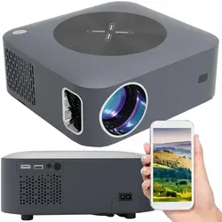 Projektor multimedialny LED rzutnik ART X6PRO WiFi Bluetooth USB Android 9.0 Full HD 200 cali   pilot