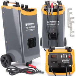 Prostownik akumulatorowy z rozruchem 600A 12/24V Powermat PM-PA-630M