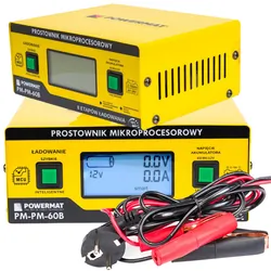 Prostownik mikroprocesorowy akumulatorowy 6V - 24V Powermat PM-PM-60B 8-etapowy LCD