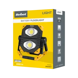 Przenośny reflektor lampa LED 2xCOB naświetlacz Rebel 6500K Power bank