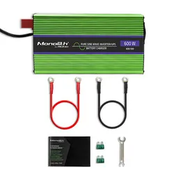 Przetwornica napięcia 3w1 UPS ładowarka akumulatorów Qoltec Monolith 12V/230V 300W/600W Czysty Sinus
