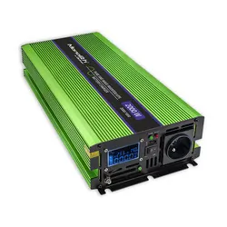 Przetwornica napięcia 3w1 UPS ładowarka akumulatorów Qoltec Monolith LCD 12V/230V 1000W/2000W Czysty Sinus