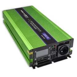 Przetwornica napięcia 3w1 UPS ładowarka akumulatorów Qoltec Monolith LCD 12V/230V 1000W/2000W Czysty Sinus