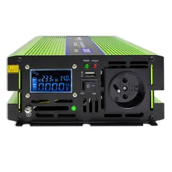 Przetwornica napięcia 3w1 UPS ładowarka akumulatorów Qoltec Monolith LCD 12V/230V 1000W/2000W Czysty Sinus