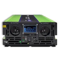Przetwornica napięcia 3w1 UPS ładowarka akumulatorów Qoltec Monolith LCD 12V/230V 2000W/4000W Czysty Sinus