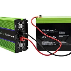 Przetwornica napięcia 3w1 UPS ładowarka akumulatorów Qoltec Monolith LCD 12V/230V 3000W/6000W Czysty Sinus