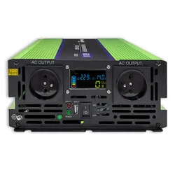 Przetwornica napięcia 3w1 UPS ładowarka akumulatorów Qoltec Monolith LCD 12V/230V 3000W/6000W Czysty Sinus