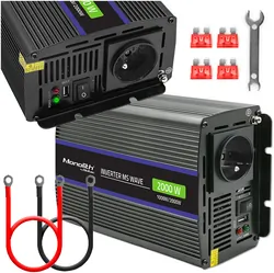 Przetwornica napięcia Qoltec Monolith 2000 MS Wave 12V/230V 1000W/2000W USB