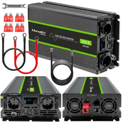 Przetwornica napięcia Qoltec Monolith 24V/230V 3000W/6000W USB LCD Czysty Sinus
