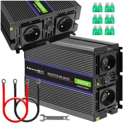 Przetwornica napięcia Qoltec Monolith 3000 MS Wave 12V/230V 1500W/3000W USB