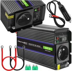 Przetwornica napięcia Qoltec Monolith 600 MS Wave 12V/230V 300W/600W USB