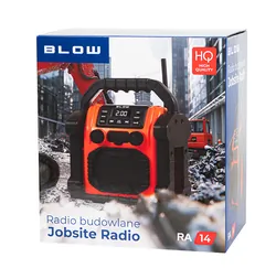 Radio budowlane przenośne BLOW RA14 analogowe AM/FM Bluetooth USB AUX SD