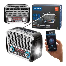 Radio przenośne analogowe AM/FM BT BLOW RA17 solarne srebrne