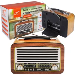 Radio przenośne z podświetleniem LTC OLZA RETRO Bluetooth USB