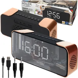 Radiobudzik bezprzewodowy Bluetooth Adler AD 1190 Copper