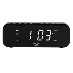 Radiobudzik z ładowarką bezprzewodową Adler AD 1192B Bluetooth AUX - czarny