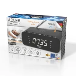 Radiobudzik z ładowarką bezprzewodową Adler AD 1192B Bluetooth AUX - czarny