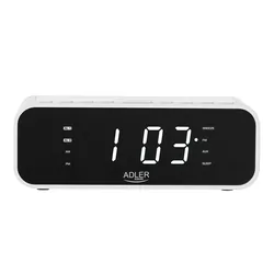 Radiobudzik z ładowarką bezprzewodową Adler AD 1192W Bluetooth AUX - biały