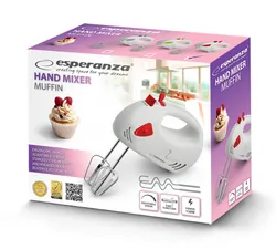 Ręczny mikser kuchenny Esperanza Muffin - czerwony