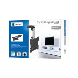 Regulowany do sufitu skosu uchwyt telewizora TV LCD LED PLAZMA 17-37 cali 20kg VESA solidny wieszak Cabletech