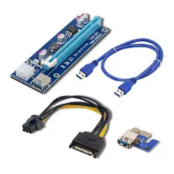 Riser PCI-E Qoltec 1x-16x USB 3.0 ver. 007C SATA / PCI-E 6pin