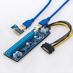 Riser PCI-E Qoltec 1x-16x USB 3.0 ver. 009S SATA / PCI-E 6pin
