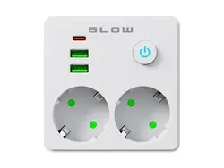 Rozgałęźnik R-20 PR 2-GNIAZDA   2USB   USB-C białe