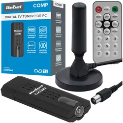 Samochodowy zestaw DVB-T2 tuner cyfrowy USB PC   antena TV zewnętrzna z magnesem