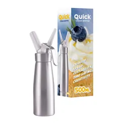 Saturator do bitej śmietany QUICK CREAM WHIPPER srebrny 0,5L na naboje