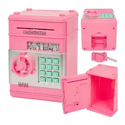 Sejf kasetka na zamek elektroniczny skarbonka dla dzieci BLOW SB-06 różowy