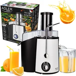 Sokowirówka 1000 W Adler AD 4128 dzbanek na sok - czarno-biała