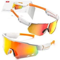 Sportowe okulary przeciwsłoneczne Bluetooth XO E8 UV400 nylonowe z mikrofonem białe