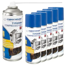 Sprężone powietrze gaz Esperanza 400 ml zestaw 6 szt